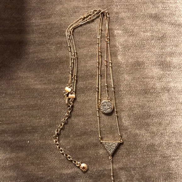 Bauble Bar Gold Toned Double Necklace - Picture 1 of 3